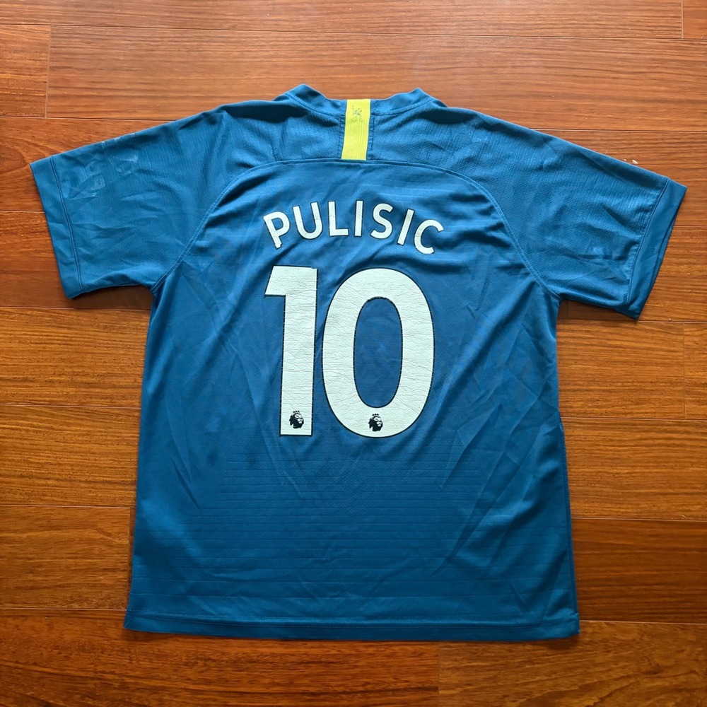 Nike Mens Chelsea FC Pulisic 10 Jersey Size L Blue 2019 Third Soccer Kit Shirt